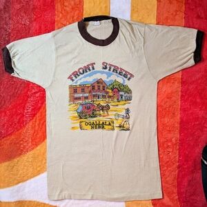 Vintage Ogalala, Nebraska Front Street 1970's Souvenir T-shirt, Stagecoach